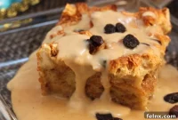 Southern Style Bread Pudding with Boozy Caramel Glaze