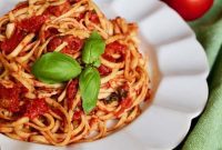 Homemade Carrabbas Style Tagliarini Picchi Pacchiu and Linguine Toscana