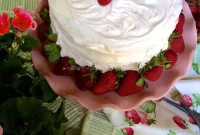 Elegant Strawberry Layer Cake with Velvet Italian Meringue Buttercream