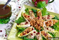 Crispy Endive Spears with Salmon and Tuna Medley