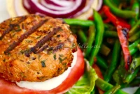 Tuscan Style Salmon Burgers with Zesty Garlic Cream