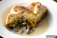 Paolos Signature Tagliatelle Timbale with Savory Wine Gravy