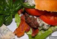 Smoky Bacon and Gorgonzola Basil Gourmet Burgers