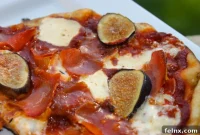 Artisan Grilled Fig and Prosciutto Pizza with Marinated Mozzarella