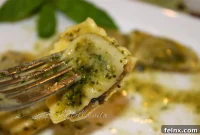 Basil Pesto Butter Glazed Wild Mushroom Agnolotti