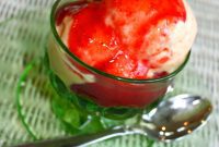 Velvety Peaches and Cream Ice Cream with a Tangy Raspberry Ribbon