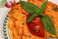 Rustic Heirloom Tomato Basil Parmesan Frittata