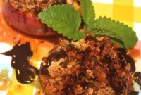 Baked Peaches with Chocolate Amaretti Filling