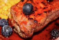 Spiced Pork Medallions with Pomegranate Blueberry Glaze