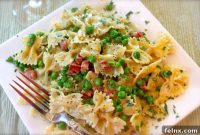 Creamy Farfalle Carbonara with Pancetta and Sweet Peas