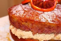 Blood Orange Olive Oil Polenta Cake with Zesty Mascarpone Frosting