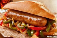 Garlic Toasted Italian Sausage Subs with Sautéed Peppers and Mushrooms