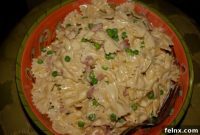 Three Cheese Pasta Medley with Prosciutto and Sweet Peas