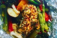 Italian Style Cheesy Chicken and Veggie Foil Bundles