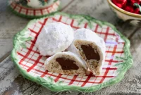 Nutella Heart Snowball Cookies