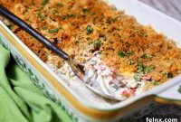 Delicious Cheesy Italian Turkey Tetrazzini with Garlic Buttercrumb Crust