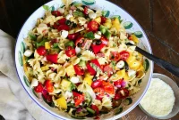 Simple Cheesy Garden Herb Pasta Salad