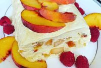 Refreshing Raspberry and Peach Semifreddo with Honey Glaze
