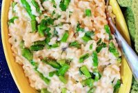 Creamy Three Cheese Lemon Risotto with Roasted Asparagus