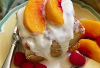 Creamy Make Ahead Peach Bread Pudding