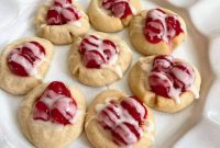 Buttery Cherry Pie Shortbread Thumbprints
