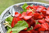Crisp Romaine and Sweet Strawberry Salad with Poppy Seed Vinaigrette