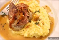 Sage Infused Pork Saltimbocca on Velvety Polenta