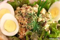 Gourmet Mediterranean Egg Salad with Crispy Pancetta and Gorgonzola Accents