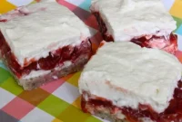 Velvety Strawberry Rhubarb Mascarpone Squares