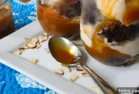 Amaretto Infused Espresso Brownie Parfait with Salted Caramel Drizzle
