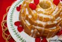 Amaretto Infused Peach Bundt Cake with Creamy Glaze