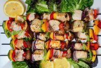 Mediterranean Style Keto Grilled Swordfish Kabobs with Italian Herbs