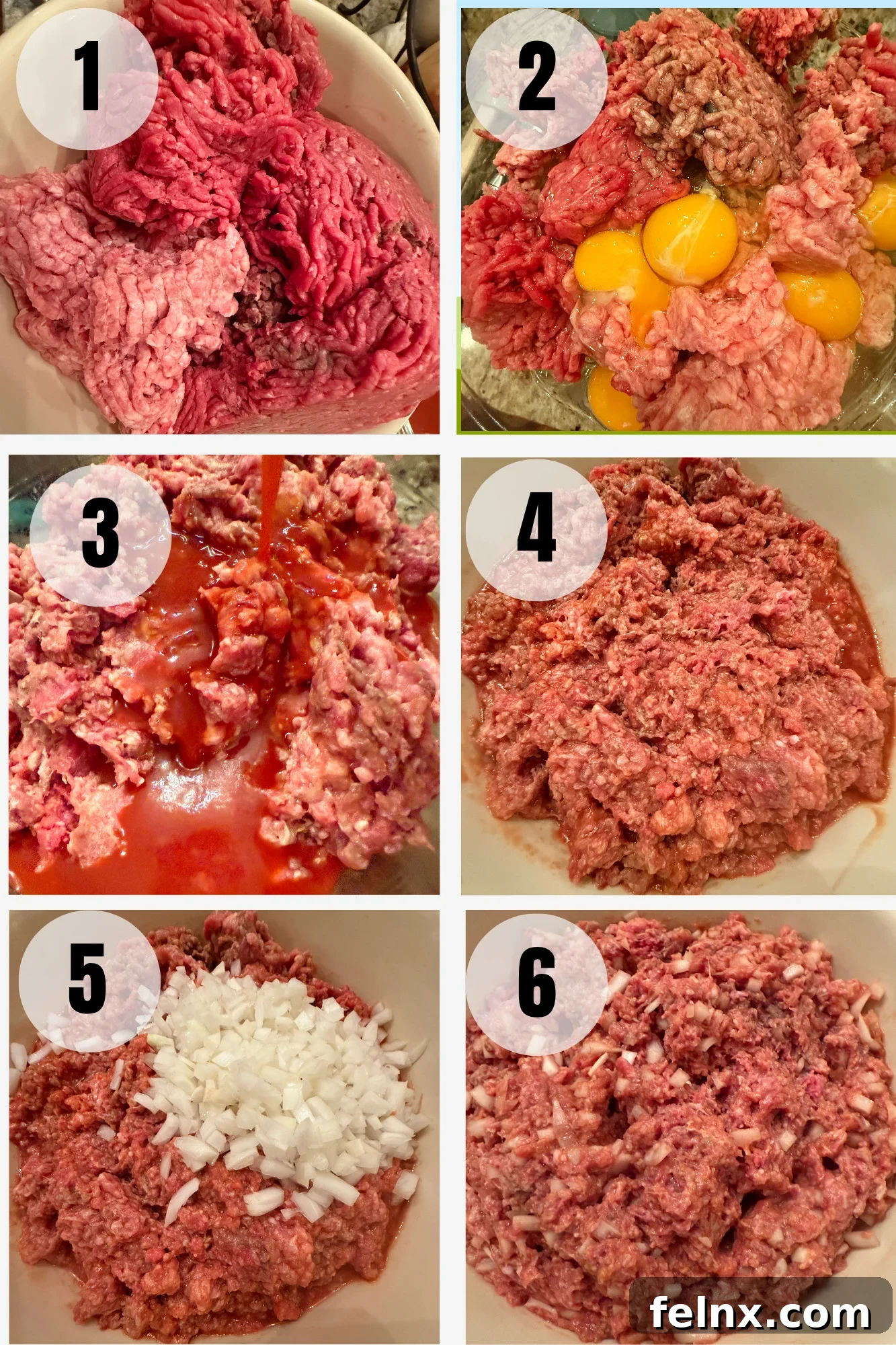Preparation of meatloaf ingredients