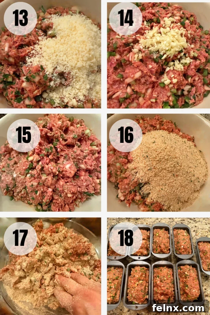 Shaped meatloaves ready for the oven