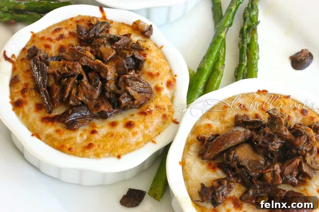Fontina Polenta with Sauteed Porcini Mushrooms