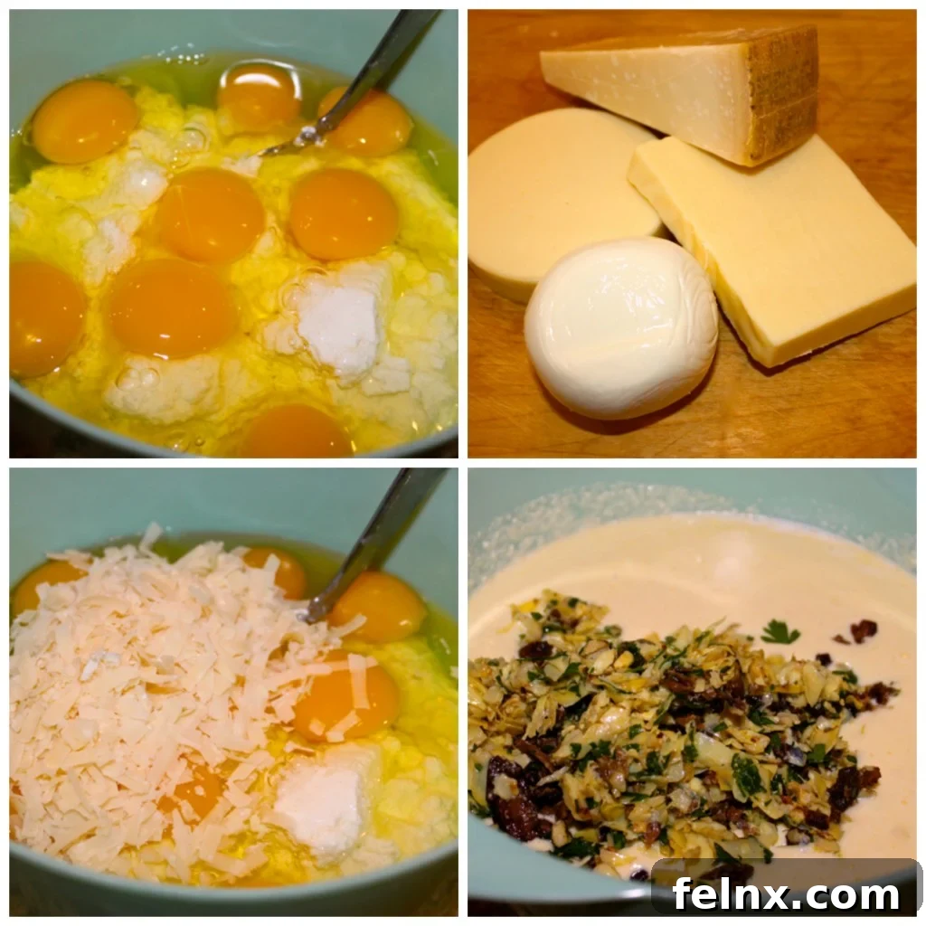 Ricotta and egg mixture