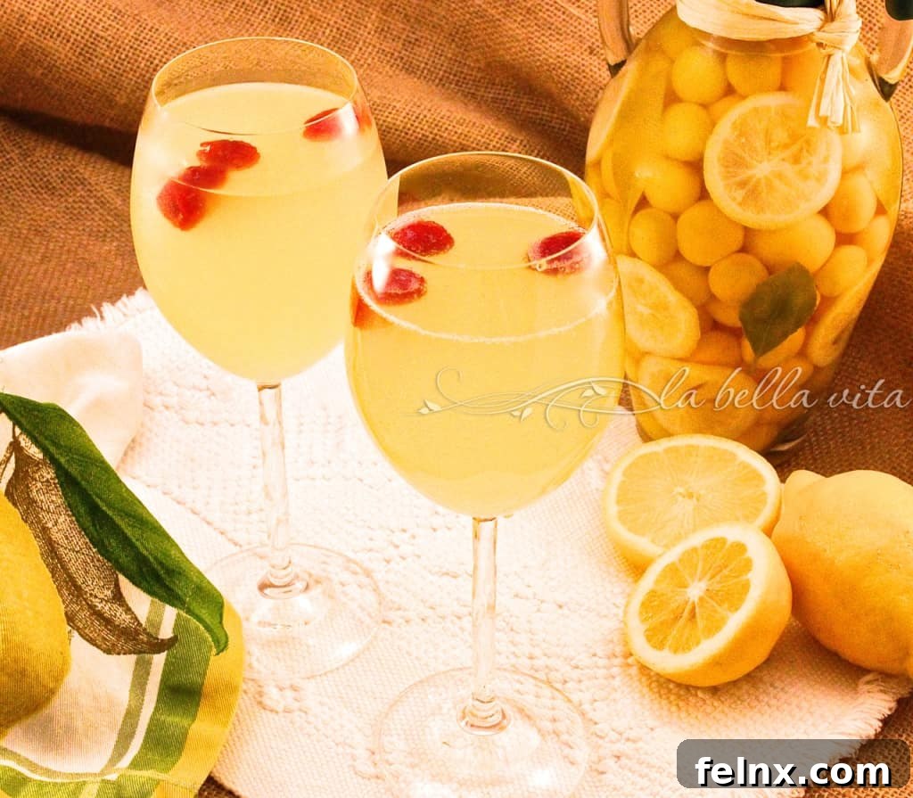 Limoncello and Raspberry Prosecco Cocktail