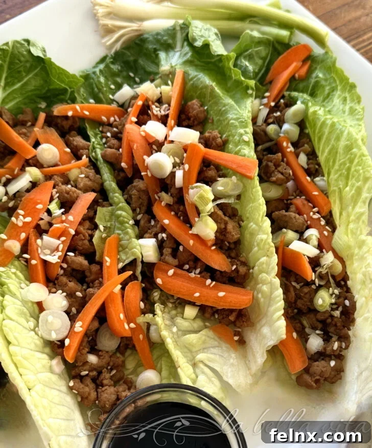 Delicious Pork Lettuce Wraps served on a plate