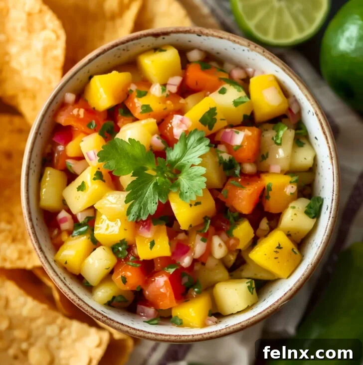 Tropical mango and pineapple salsa