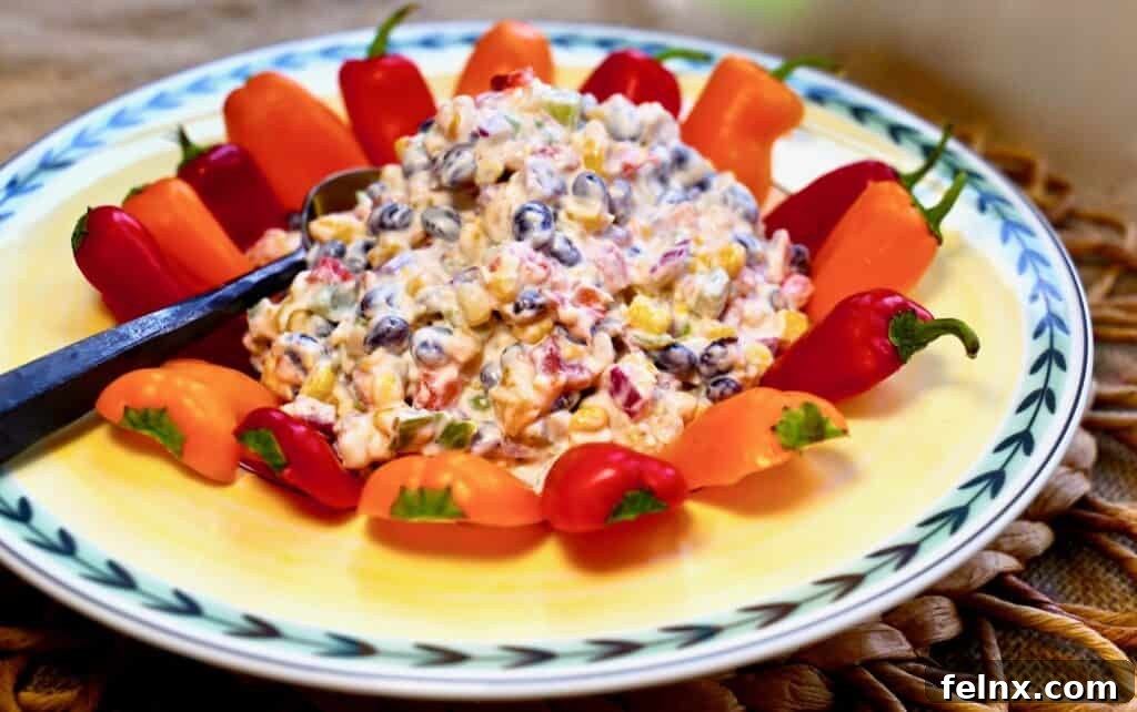 Golden corn dip with melted cheese