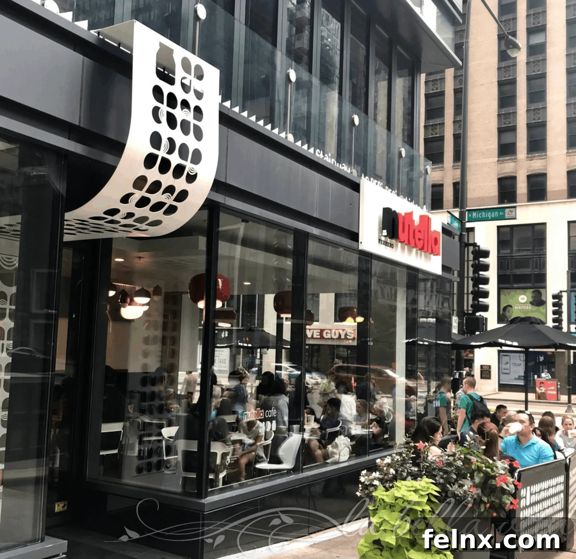 The Front Entrance of the Nutella Cafe in Chicago