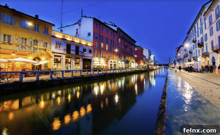 The Navigli District at Night