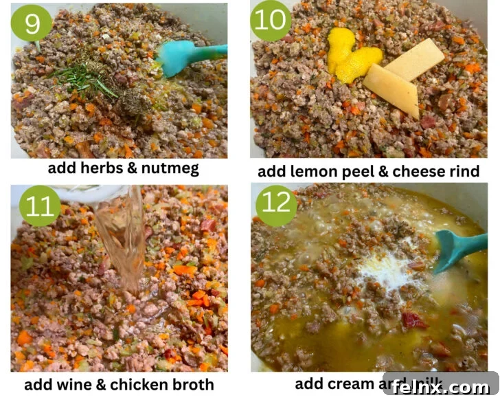 Deglazing the pan with white wine