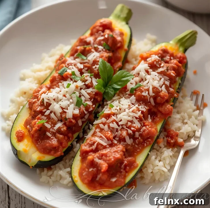 Risotto stuffed zucchini