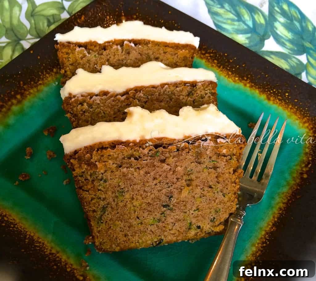 Zucchini cake slice