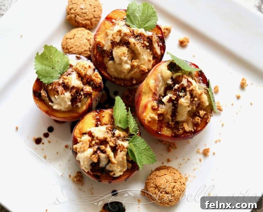 Final Garnish with Balsamic Glaze and Mint
