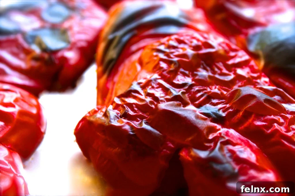 Beautifully charred red peppers