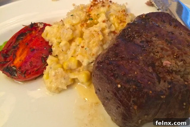 Perfectly cooked filet mignon served at Hall's Chophouse