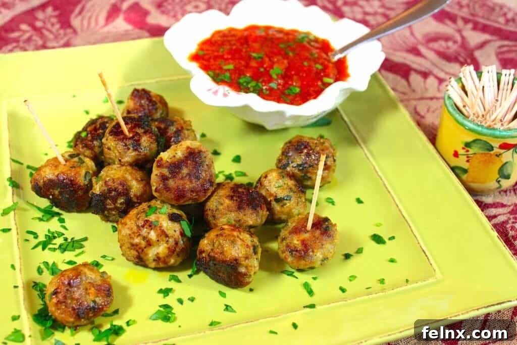 Delicious Italian Turkey Meatballs served in a bowl