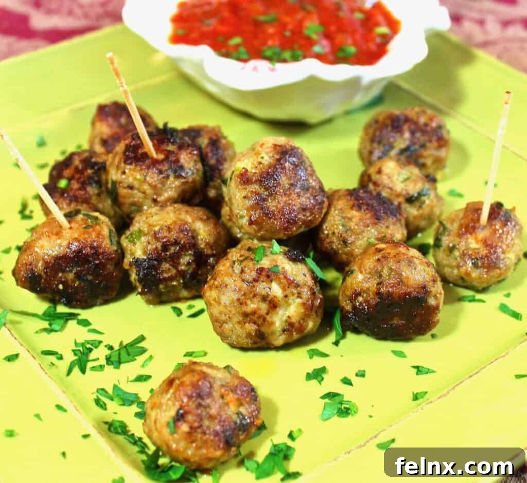 Cooking turkey meatballs in a skillet